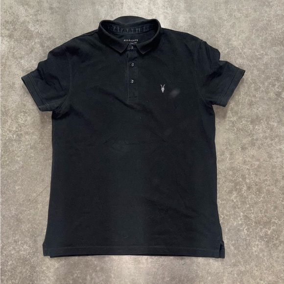 All Saints | Men's | Black | Polo Shirt | Size Small | Cotton - Picture 1 of 8